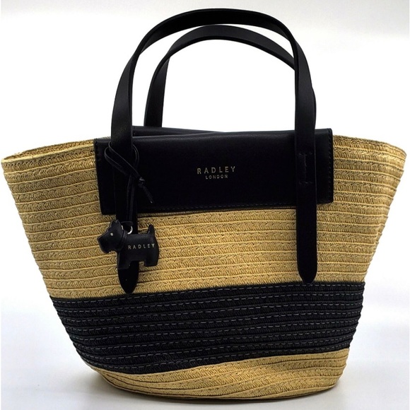 RADLEY LONDON Handbags - NWOT Radley London North
Street Medium Multiway Black and Natural Raffia